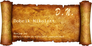Dobrik Nikolett névjegykártya